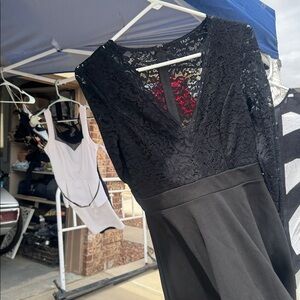 Trac Black Lace V-Neck Dress